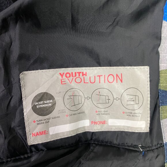 686 Youth Evolution Cross Insulated Jacket Boy's Medium Blue Camo Snowboard 10K - Picture 8 of 15